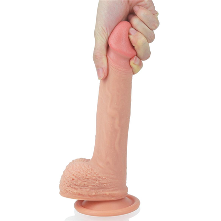 Realistyczne dildo z przyssawką Nature Cock 8.5" Dual Layered Platinum