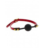Silikonowy knebel z wegańskim skórzanym paskiem Taboom Silicone Ball Gag