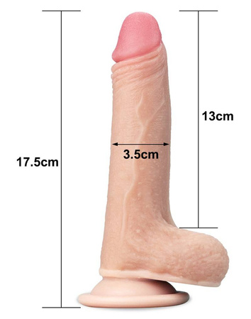 Elastyczne dildo z przesuwną skórą i przyssawką Lovetoy Sliding Skin Dong 7''