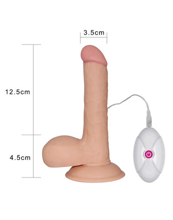 Realistyczne dildo z przyssawką i wibracjami LoveToy The Ultra Soft Dude Vibrating 7,5''
