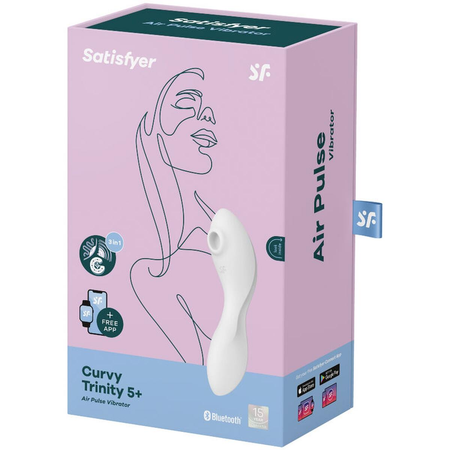 Powietrzny masażer łechtaczki z wibratorem do punktu G i funkcją sterowania aplikacją Satisfyer Curvy Trinity 5+