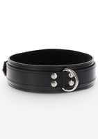 Czarna obroża z ekoskóry Taboom Heavy D-Ring Collar Black