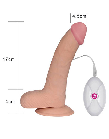 Realistyczne dildo z przyssawką i wibracjami LoveToy The Ultra Soft Dude Vibrating 8,8''