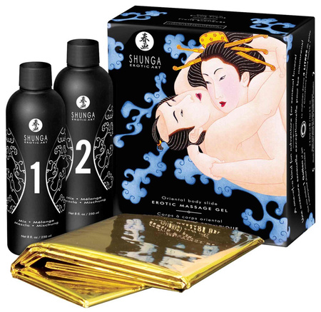 Zestaw prezentowy do masażu Shunga Massage gel exotic fruit 