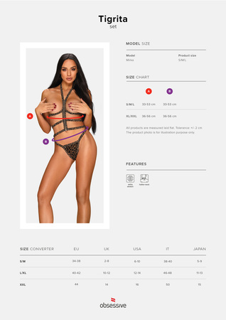 Zestaw 2-częściowy top i stringi Obsessive Tigrita