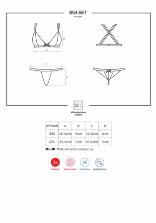 Komplet 2-częściowy Obsessive 854
