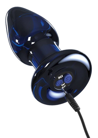 Szklany korek analny z przyssawką oraz wibracjami Icicles No 85