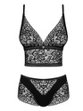Zestaw PLUS SIZE 2-częściowy koronkowy top z szortami Obsessive Cecilla