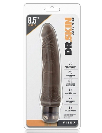 Wibrator realistyczny Mr. Skin Cock Vibe 7 Chocolate