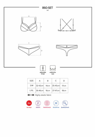 Komplet 2-częściowy Obsessive 860