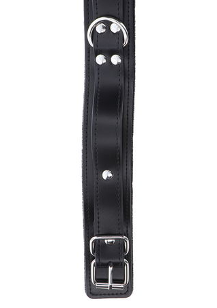 Czarna obroża z ekoskóry Taboom Heavy D-Ring Collar Black