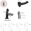 Silicone Bendable Dildo Double Density Black XL