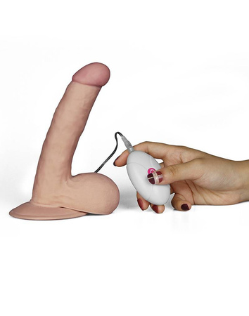 Realistyczne dildo z przyssawką i wibracjami LoveToy The Ultra Soft Dude Vibrating 7,5''