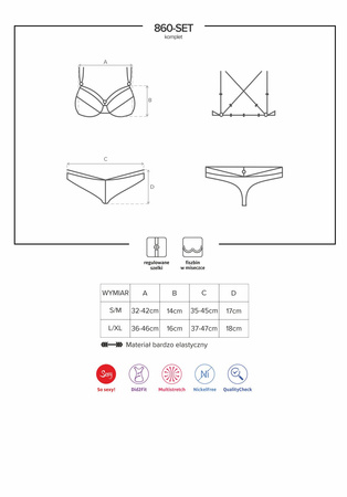 Komplet 2-częściowy Obsessive 860