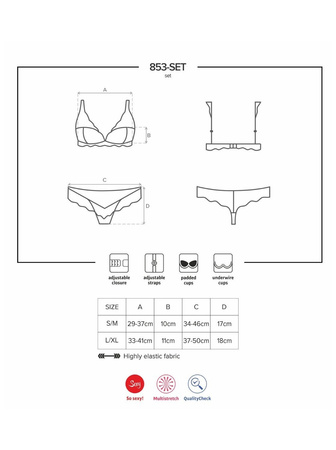 Komplet 2-częściowy Obsessive 853