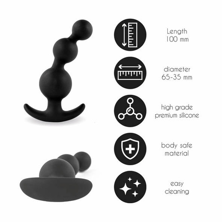 korek analny FeelzToys Plugz Butt Plug Black Nr. 4