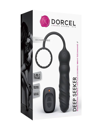 Korek analny z pierścieniem erekcyjnym Marc Dorcel Deep Seeker STEROWANY PILOTEM