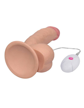 Realistyczne dildo z przyssawką i wibracjami LoveToy The Ultra Soft Dude Vibrating 8,5''