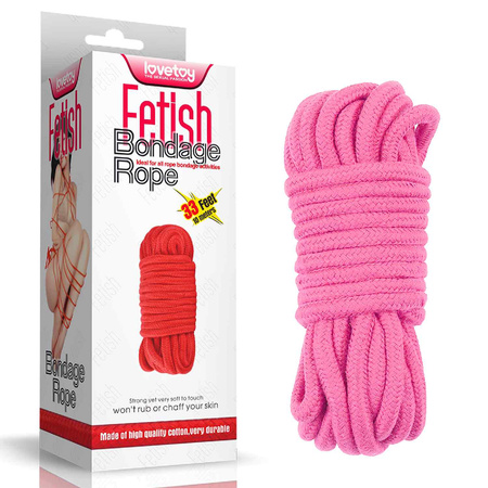 Bawełniana lina do krępowania Lovetoy Fetish Bondage Rope 10 metrów