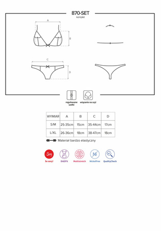 Komplet 2-częściowy Obsessive 870