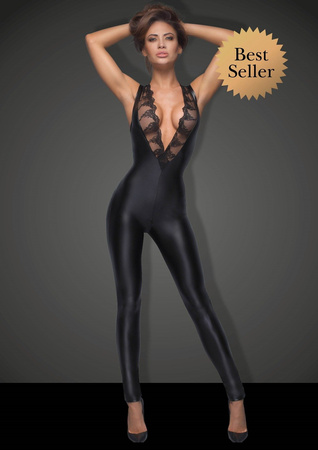 Bodystocking z kwiecistym dekoltem Noir Handmade F167