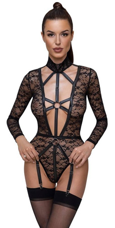 Koronkowe body z długim rękawem Cottelli Lingerie