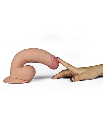 Realistyczne dildo z przyssawką i wibracjami LoveToy The Ultra Soft Dude Vibrating 8,5''