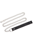 Smycz z czarnym uchwytem z ekoskóry Taboom Chain Leash Black