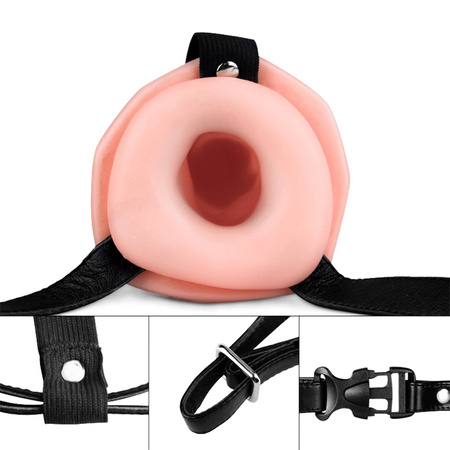 Nakładka na penisa z uprzężą typu starp-on Lovetoy Vibrating Unisex Hollow Strap On