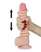 Elastyczne dildo z przesuwną skórą i przyssawką Lovetoy Sliding Skin Dong 9,5''