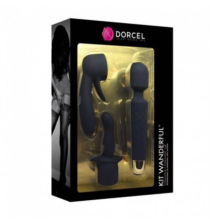 Zestaw masażer typu Wand + dwie nakładki Marc Dorcel Kit Wanderful