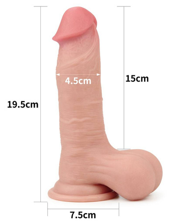 Elastyczne dildo z przesuwną skórą i przyssawką Lovetoy Sliding Skin Dong 7,8''