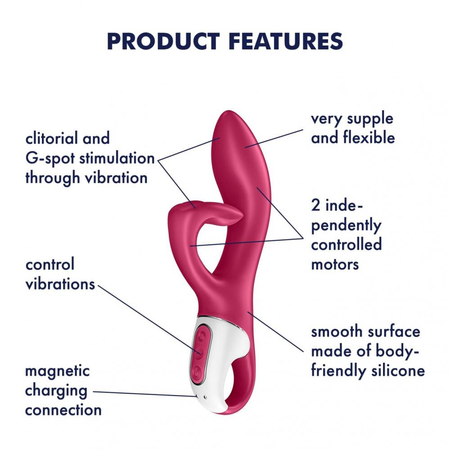 Elastyczny wibrator typu króliczek z podwójną wypustką do stymulacji łechtaczki Satisfyer Embrace me - 3 SILNIKI