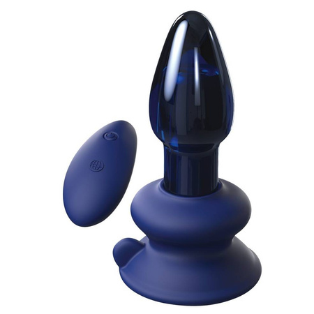 Szklany korek analny z przyssawką oraz wibracjami Icicles No 85