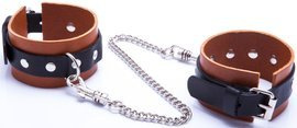 Skórzane kajdanki męskie WHIPS koniakowe