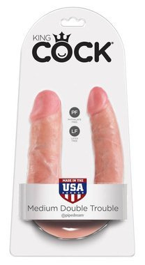 Dildo realistyczne podwójne King Cock Double Trouble Medium